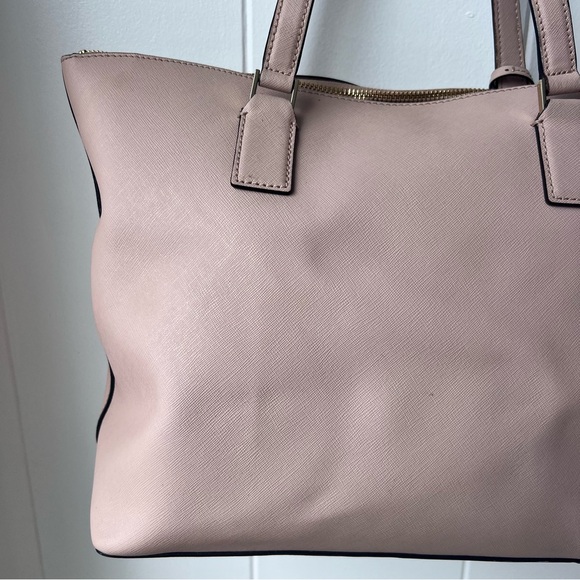 Kate Spade Cameron Street Lucie Leather Shoulder Bag Large Tote Wheat Pink Nude - Picture 6 of 14